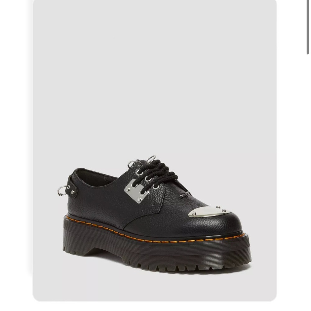 Dr. Martens 1461 piercing Napa milled leather platform shoes